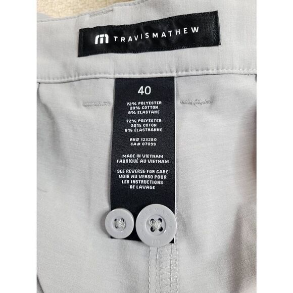 Travis Mathew Tech Chino Shorts Size 40 Gray - Picture 5 of 7